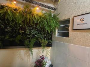 uma parede com plantas sobre ele em um edifício em 42 LOFT DUPLO · LOFT perto do Aeroporto de Congonhas e Zoológico em São Paulo