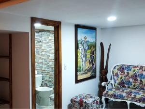 Koupelna v ubytování Hotel Chalet en montaña Manizales