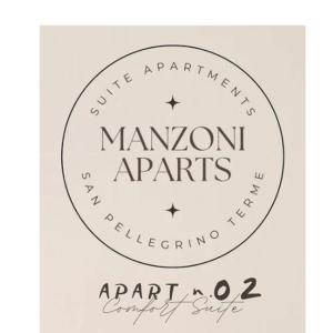 ein Etikett für Mannumagentsagenz mit einem Kreis darauf in der Unterkunft MANZONI APARTS - Comfort SUITE in San Pellegrino Terme