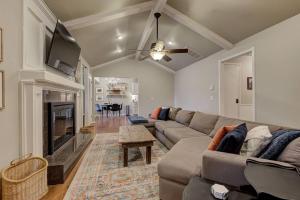 a living room with a couch and a fireplace at Family Home 5 Beds 3 Baths By Oc in Edmond