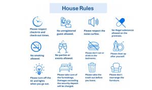 a set of line icons of house rules at A huge Sprawling House on a large lot -15 minutes to St Louis in Belleville