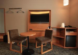 TV a/nebo společenská místnost v ubytování Urban Hotel Kyoto Shijo Premium