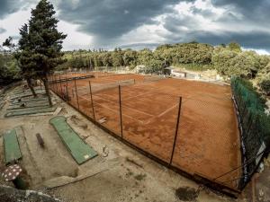 an overhead view of a tennis court at Apartments Car in Rab