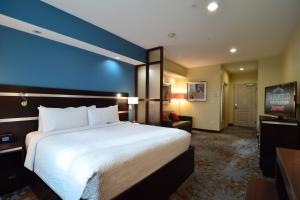 a hotel room with a large bed and a television at Fairfield Inn and Suites by Marriott North Spring in Spring