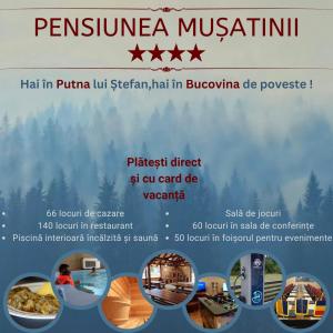 a poster for a tourism museum with a picture of a building at Pensiunea Mușatinii in Putna