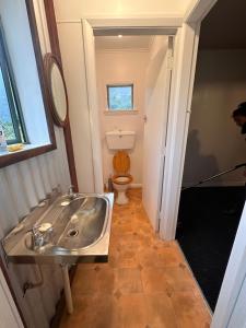 Uma casa de banho em Basic, Super 'Cosy' Cabin in The Middle of National Park and Mountains
