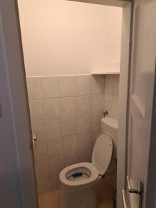a bathroom with a toilet with the lid up at One-bedroom flat near Prater and Messe Prater in Vienna