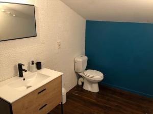 Koupelna v ubytování Maison avec vue sur le Viscos + 14 fotografií