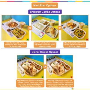 uma colagem de imagens de diferentes pratos de comida em goSTOPS PLUS Rishikesh Tapovan em Rishikesh