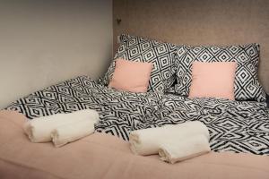 Tempat tidur dalam kamar di Luxury Buda Apartment at the Danube