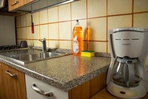 - un comptoir de cuisine avec un mixeur à côté d'un évier dans l'établissement Villa Isolda: moderno trilocale, à Bibione