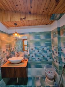 een badkamer met een wastafel en een toilet bij Green View By Wow Hotels in Banikhet