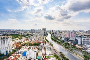 Γενική άποψη της πόλης Πόλη Χο Τσι Μινχ ή θέα της πόλης από  αυτό το διαμέρισμα