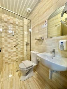 Koupelna v ubytování Hotel Grbalj