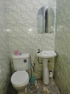 uma casa de banho com um WC e um lavatório em Bertoua : Bel appartement en centre-ville em Bertoua