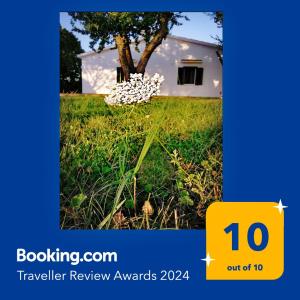 a picture of a house with flowers in the grass at Casa Tonino in Pisticci