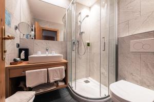 Koupelna v ubytování Hotel Goldene Rose
