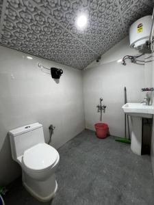 a bathroom with a toilet and a sink at Palm715 Villa in jorhat in Jorhāt