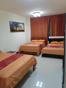 Un pat sau paturi într-o cameră la HOTEL AVICTORIA