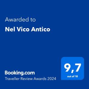 Сертификат, награда, табела или друг документ на показ в Nel Vico Antico