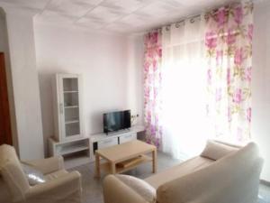 - un salon avec un canapé et une télévision dans l'établissement Apartamento Universidad, à Ontinyent
