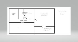 plan piętra domu z diagramami w obiekcie Maison des Acrobates w mieście Blois