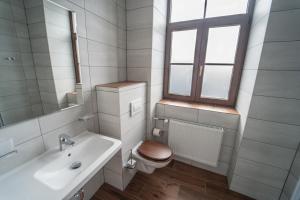 Koupelna v ubytování Hotel Gabreta