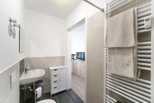 Koupelna v ubytování Preiswertes modernes Gästezimmer in Aue Bad-Schlema