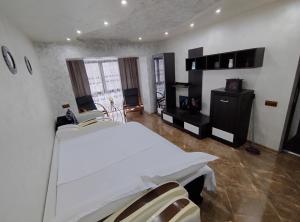a hospital room with a bed and a tv at Nicoreb apartament in Brăila
