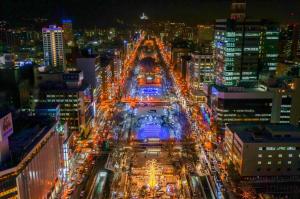 アパートメントから撮影された、または一般的な札幌市の景色