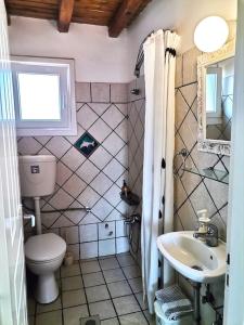 RámosにあるMaroussa's Apartmentsのバスルーム(トイレ、洗面台付)