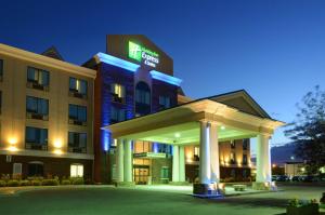 a hotel with a gazebo in front of a building at Holiday Inn Express & Suites Medicine Hat, an IHG Hotel in Medicine Hat