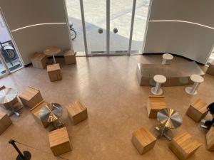an overhead view of a room with tables and chairs at Try Residence, The Elysée Koh Pich in Phnom Penh +42 photos