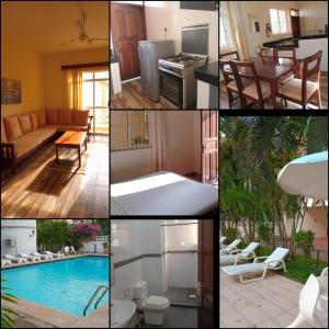 a collage of photos of a house with a pool at DANMIC HOMES AND BNB in Mombasa