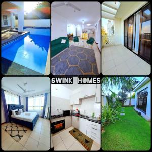 a collage of photos of a home with a pool at DANMIC HOMES AND BNB in Mombasa