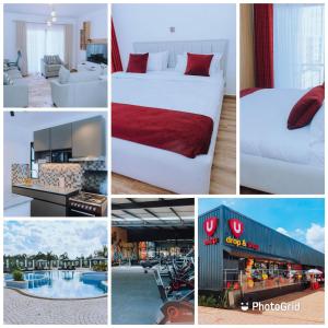 a collage of photos of a hotel room at DANMIC HOMES AND BNB in Mombasa