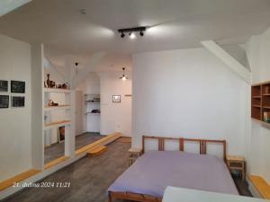 Postel nebo postele na pokoji v ubytování Skromný apartmán v centru Chebu, 3. Floor