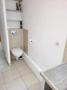 ein weißes Bad mit WC im Zimmer in der Unterkunft proche maison carrée in Nîmes