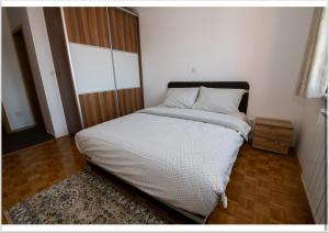 1 dormitorio con 1 cama grande en una habitación en The View Apartments, en Ilijaš