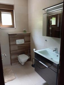 a bathroom with a sink and a toilet at Villa Lake in Konjic