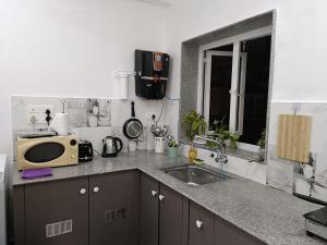 Pool facing luxury 1bhk near Calangute,baga beach的厨房或小厨房