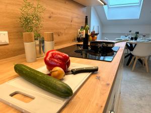 Kuchyň nebo kuchyňský kout v ubytování Ferienwohnung Eggstätt