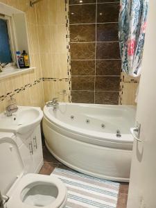 フォート・ウィリアムにあるWallace Houseのトイレ、浴槽、洗面台を備えたバスルーム +22枚の写真