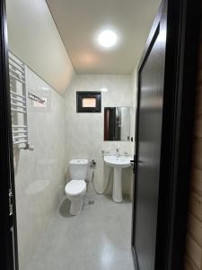 łazienka z toaletą i umywalką w obiekcie Cottage Eco house w Kobuleti