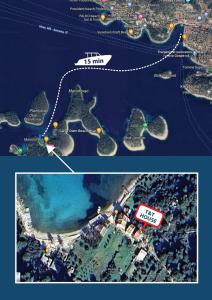 a map of the island of isil in the water at Robinson house T'n'T in Hvar