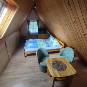 Ένα ή περισσότερα κρεβάτια σε δωμάτιο στο Villa Tatran