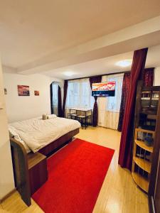 Postel nebo postele na pokoji v ubytování Brasov Place