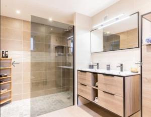 bagno con doccia e lavandino di Élégant Appartement Calme et Spacieux avec Jardin a Choisy-le-Roi