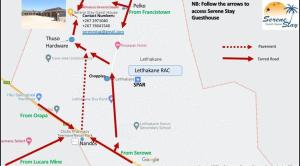 a map of the proposed expansion of the cavalier freeway at Serene Stay Guesthouse in Letlhakane