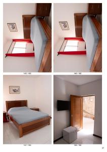 four pictures of a bedroom with a bed and a window at Moradia Triplex in Praia